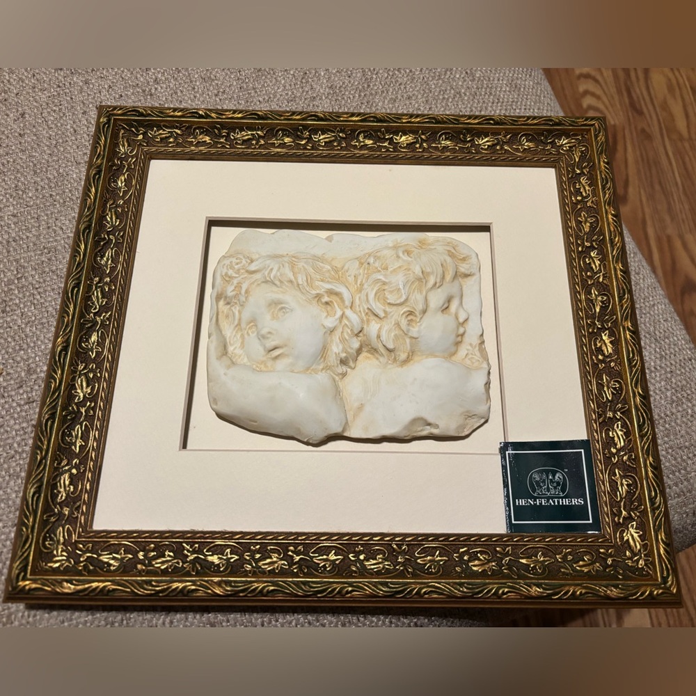Hen Feathers Garland Girls 11x12 Framed Art